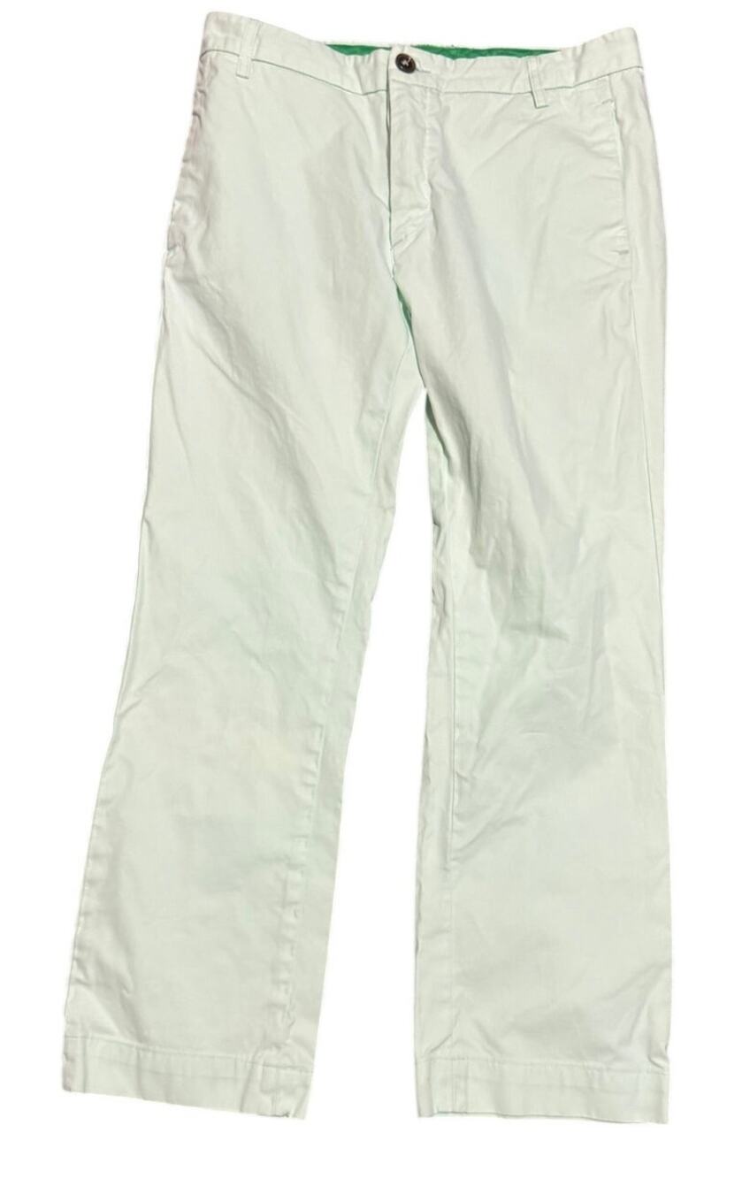 Acne Chinos Mint Green Cotton Flat Front Straight Leg Pants Guy Green Size 32/34